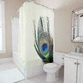 Rideaux De Douche Élégant Bleu Vert Peacock Feather (En situation)