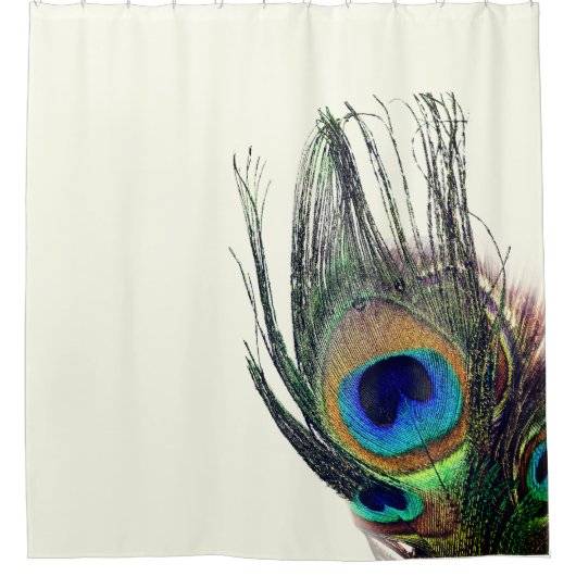 Rideaux De Douche Élégant Bleu Vert Peacock Feather (Devant)