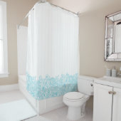 Rideaux De Douche Elegant Blue Vintage Paisley Stripe (En situation)