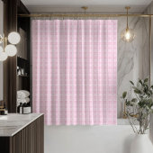 Rideaux De Douche Elegant Blush Pink Shower Curtain Cozy Plaid Vibes