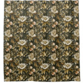 Rideaux De Douche Elegant Botanical Curtain Sage Green Gold Print (Devant)