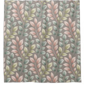 Rideaux De Douche Elegant Botanical Pink & Sage Leaf Pattern (Devant)