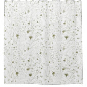 Rideaux De Douche Élégant Botanique Subtile Vert Floral Design (Devant)