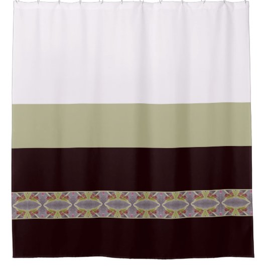 Rideaux De Douche Élégant Brown Foncé Et Vert (Devant)