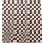 Rideaux De Douche Élégant Chic Brown Plaid & Ours (Devant)