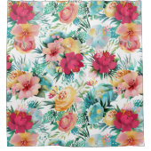 Rideaux De Douche Élégant Chic moderne Aquarelle tropicale Florale (Devant)