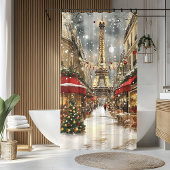 Rideaux De Douche Elegant Christmas in Paris Holiday