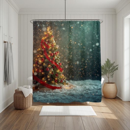 Rideaux De Douche Elegant Christmas Tree Shower Curtain 