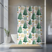 Rideaux De Douche Elegant Christmas Trees Minimalist Shower Curtain
