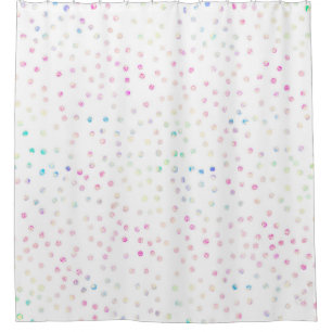 Rideaux De Douche Élégant Confetti Dots D'Iridescente Design Blanc