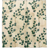 Rideaux De Douche Elégant Crème Or Whimsical Eucalyptus Verdure (Devant)