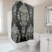 Rideaux De Douche Élégant Damas baroque (En situation)