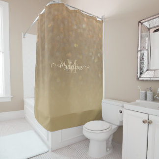 Rideaux De Douche Élégant élégant tendance Gold Ombre Parties scinti