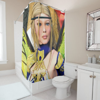 Rideaux De Douche Elegant Fairy Butterfly Fantasy Portrait
