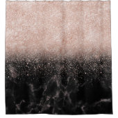 Rideaux De Douche Élégant faux rose en or confetti image en marbre n (Devant)