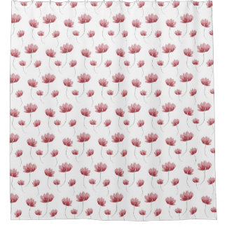 Rideaux De Douche Élégant fleur sauvage aquarelle