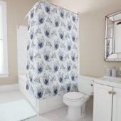 Rideaux De Douche Élégant floral bleu (En situation)