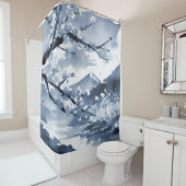 Rideaux De Douche Élégant floral japonais (En situation)