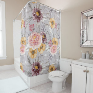 Rideaux De Douche Élégant floral rose moderne  