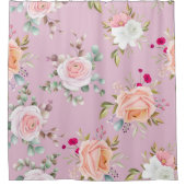 Rideaux De Douche Élégant floral rose simple (Devant)