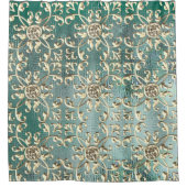 Rideaux De Douche Elegant Gold Gem sur Green (Devant)
