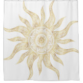 Rideaux De Douche Elégant Gold Sun Mandala Design (Devant)