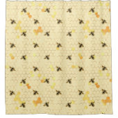 Rideaux De Douche Élégant Gold Yellow Bees Honeypeb (Devant)