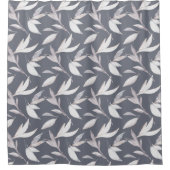 Rideaux De Douche Élégant Gris Feuilleté Moderne Botanique (Devant)