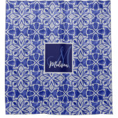 Rideaux De Douche Élégant gris-gris gris gris initial monogrammé (Devant)