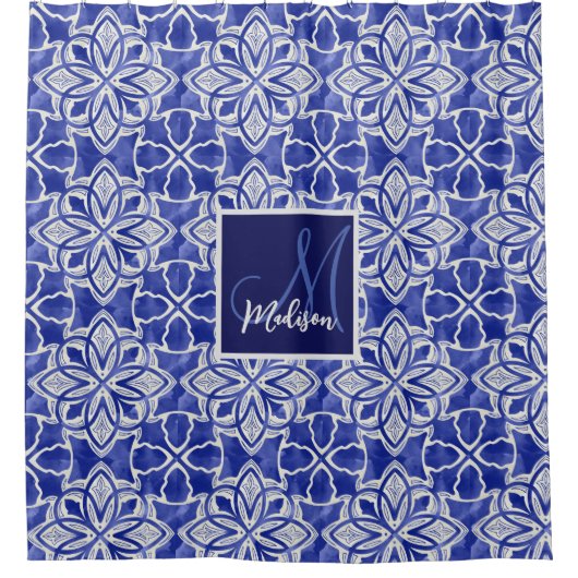 Rideaux De Douche Élégant gris-gris gris gris initial monogrammé (Devant)