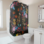 Rideaux De Douche Élégant jardin fleuri et papillons dans  (En situation)