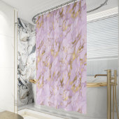 Rideaux De Douche Élégant Lavender Gold Marble