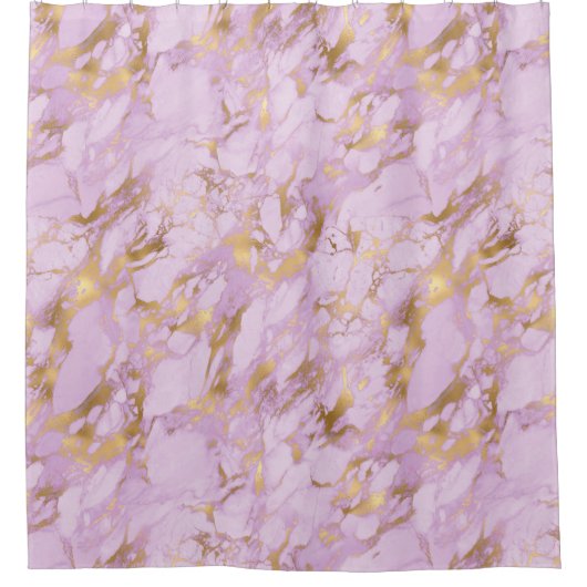 Rideaux De Douche Élégant Lavender Gold Marble (Devant)