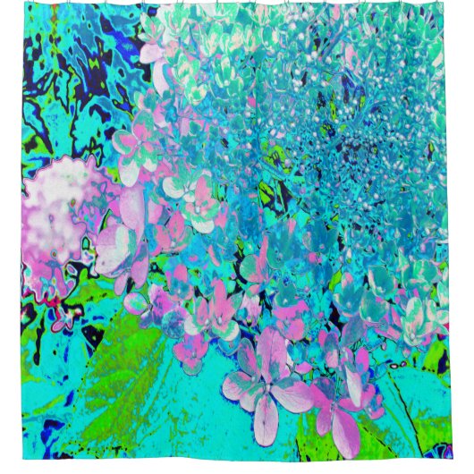 Rideaux De Douche Élégant Limelight rose et bleu Hydrangea (Devant)