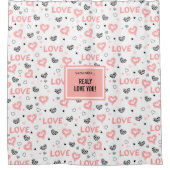 Rideaux De Douche Elegant Love Lettering Heart Sketch Shower Curtain (Devant)