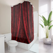 Rideaux De Douche Elégant luxe rouge velours Mariage Maroon