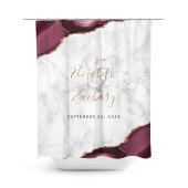 Rideaux De Douche Elégant Mariage en marbre doré Agate Bourgogne