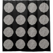 Rideaux De Douche Elégant médaillon d'argent noir Art nouveau (Devant)