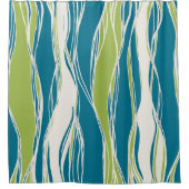 Rideaux De Douche Elégant, moderne, lignes, turquoise pastel, vert,  (Devant)