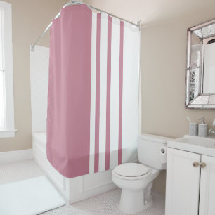 Rideaux De Douche Élégant, moderne, rayures blanches sur un ton pa