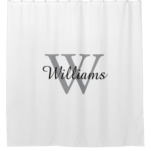 Rideaux De Douche Elegant Monogram Script Name (Devant)