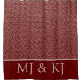 RIDEAUX DE DOUCHE ÉLÉGANT MONOGRAMME CRÈME ROUGE INITIALES MOTIF FEU (Devant)