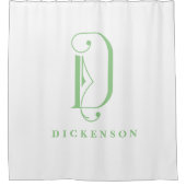 Rideaux De Douche Élégant Monogramme D Personnalisé (Devant)