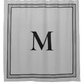 Rideaux De Douche Élégant Monogramme gris minimaliste (Devant)