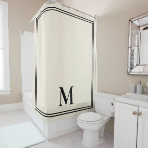 Rideaux De Douche Élégant monogramme ivoire