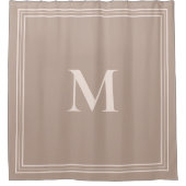 Rideaux De Douche Élégant Monogramme minimaliste Beige (Devant)