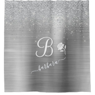 Rideaux De Douche Élégant Monogramme Personnalisé Éclairage Arge