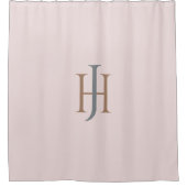 Rideaux De Douche Élégant Monogramme rose (Devant)