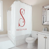 Rideaux De Douche Élégant Monogramme S Personnalisé (En situation)