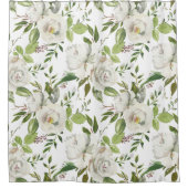 Rideaux De Douche Élégant Motif botanique blanc antique (Devant)
